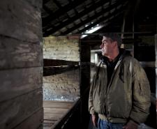 Gary Sokolov in an Auschwitz bunker