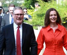 Keir Starmer and his wife Victoria walk hand-in-hand