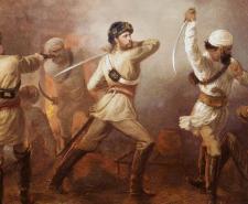 Painting of a fight involving the 5th Bengal European Cavalry