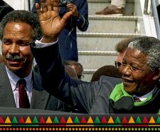 A photograph showing Nelson Mandela