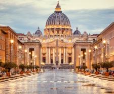 View of St Peter's Basilica in the evening light