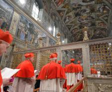Roman Catholic Cardinals filed into the Sistine Chapel