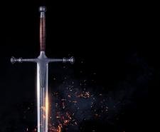 A sword on a black background