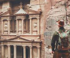 An adventurer visiting Petra